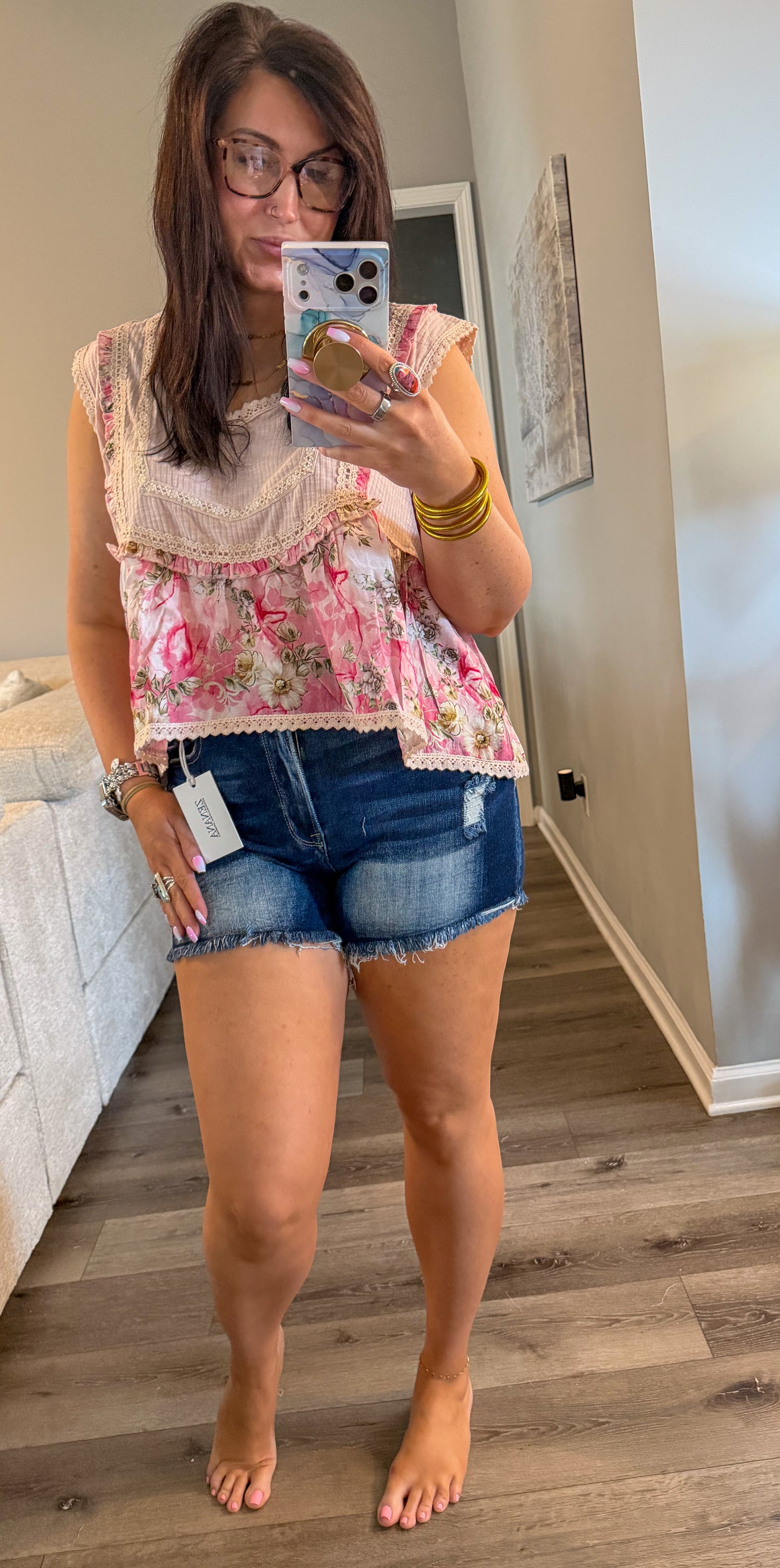 Floral Ruffle Top