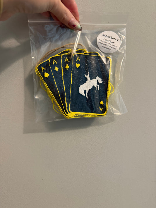 Playing cards with fringe (yellow)