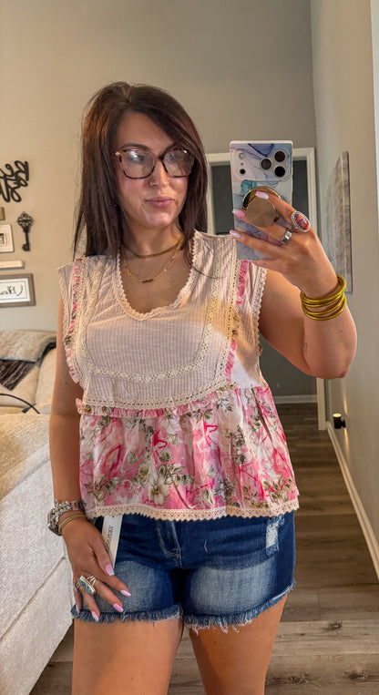 Floral Ruffle Top