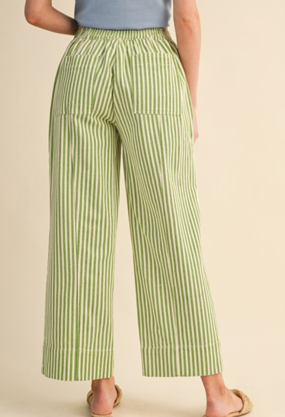 Sage stripe pants