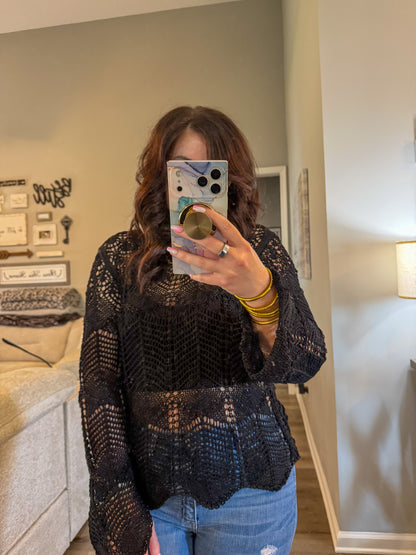 Open Knit Sweater Pullover