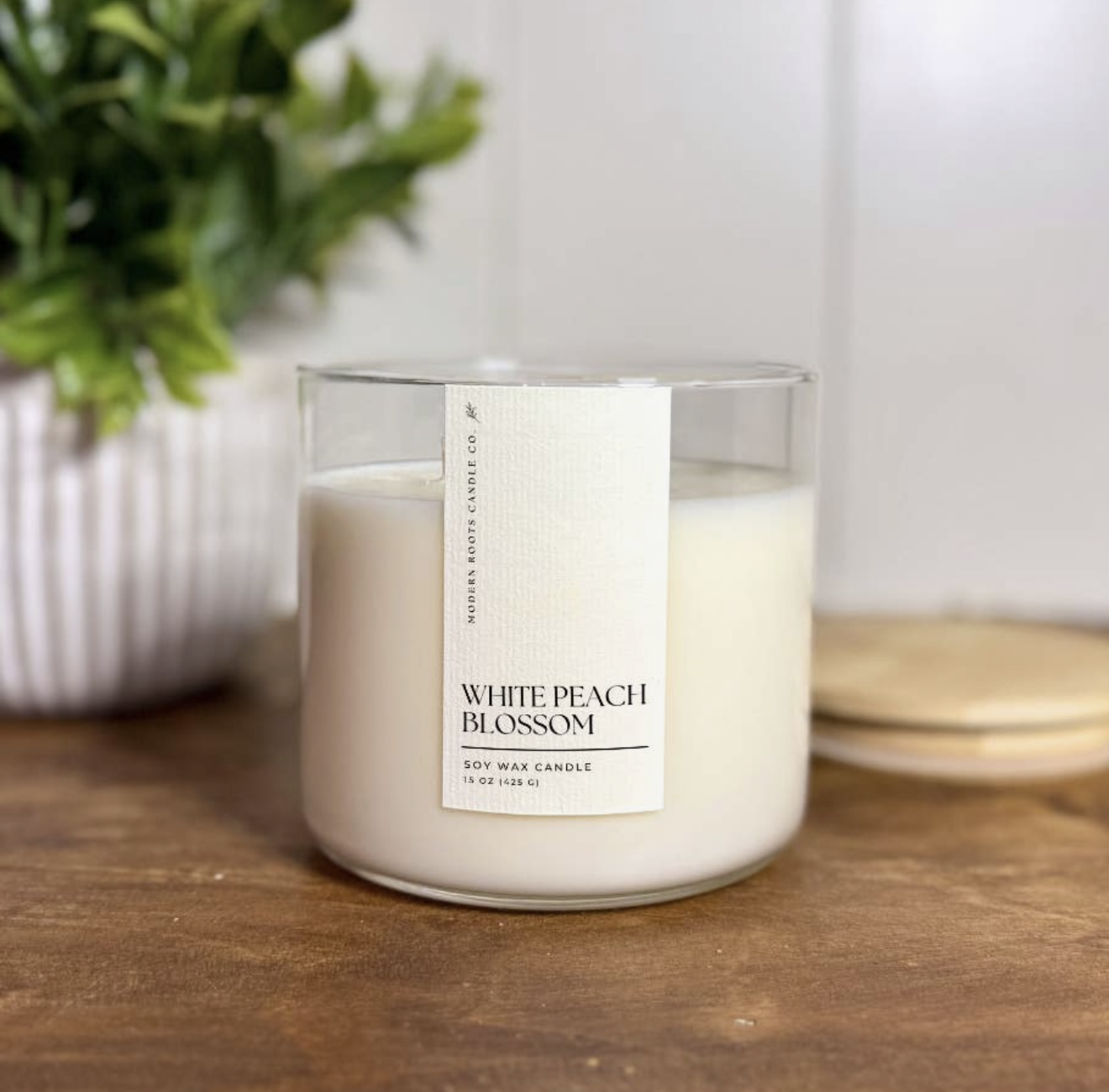 White Peach & Blossom Soy Candle