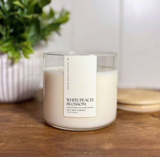 White Peach & Blossom Soy Candle