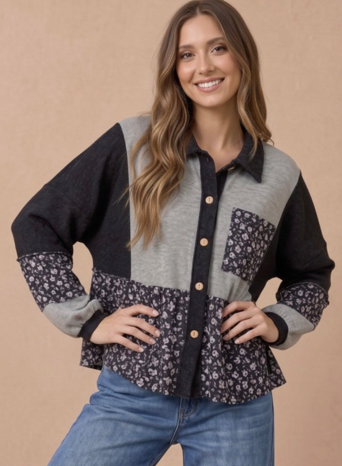 Charcoal & Charm Top (plus size)