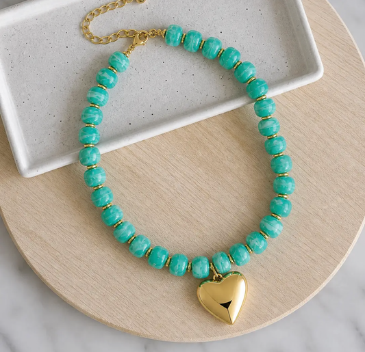 Heart of Gold Beaded Necklace