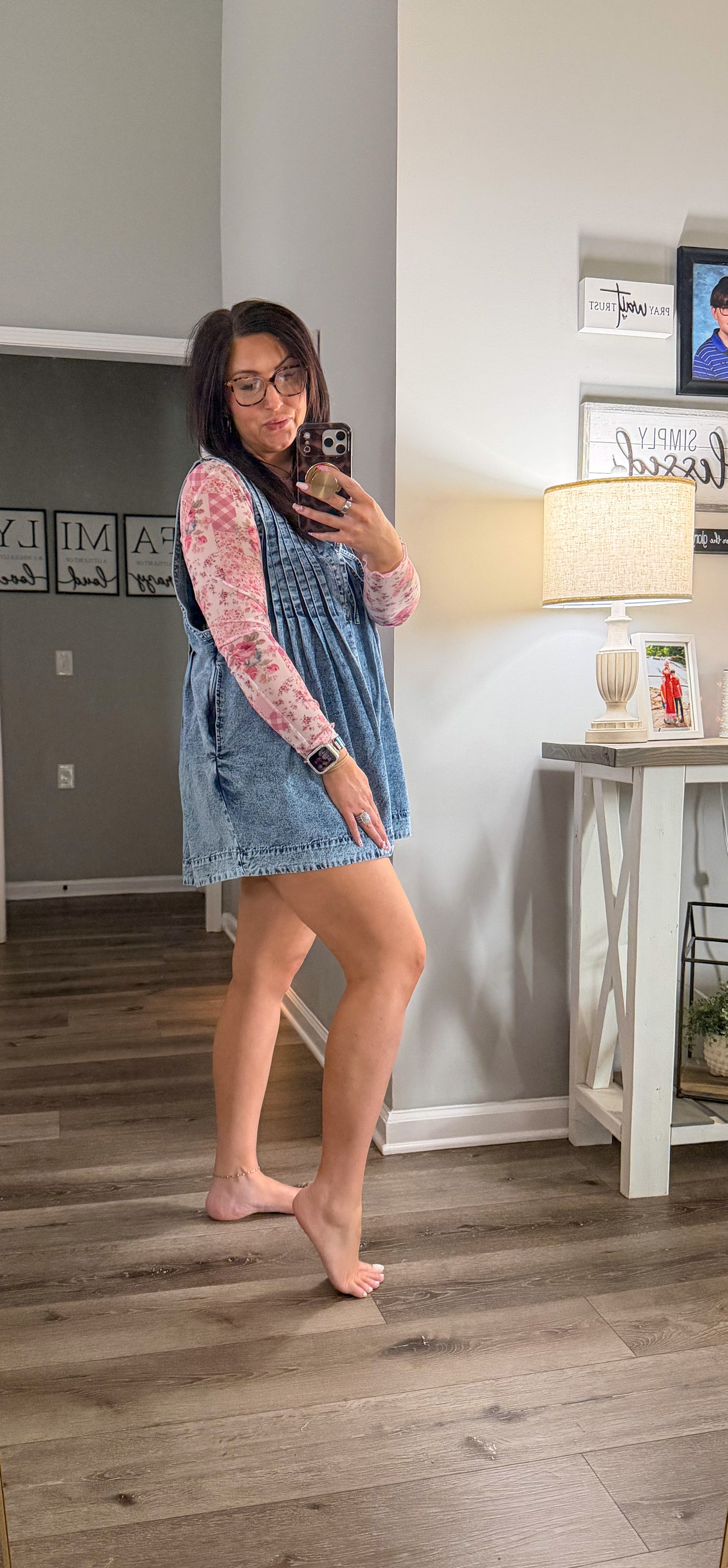 V Neck Sleeveless Denim Romper