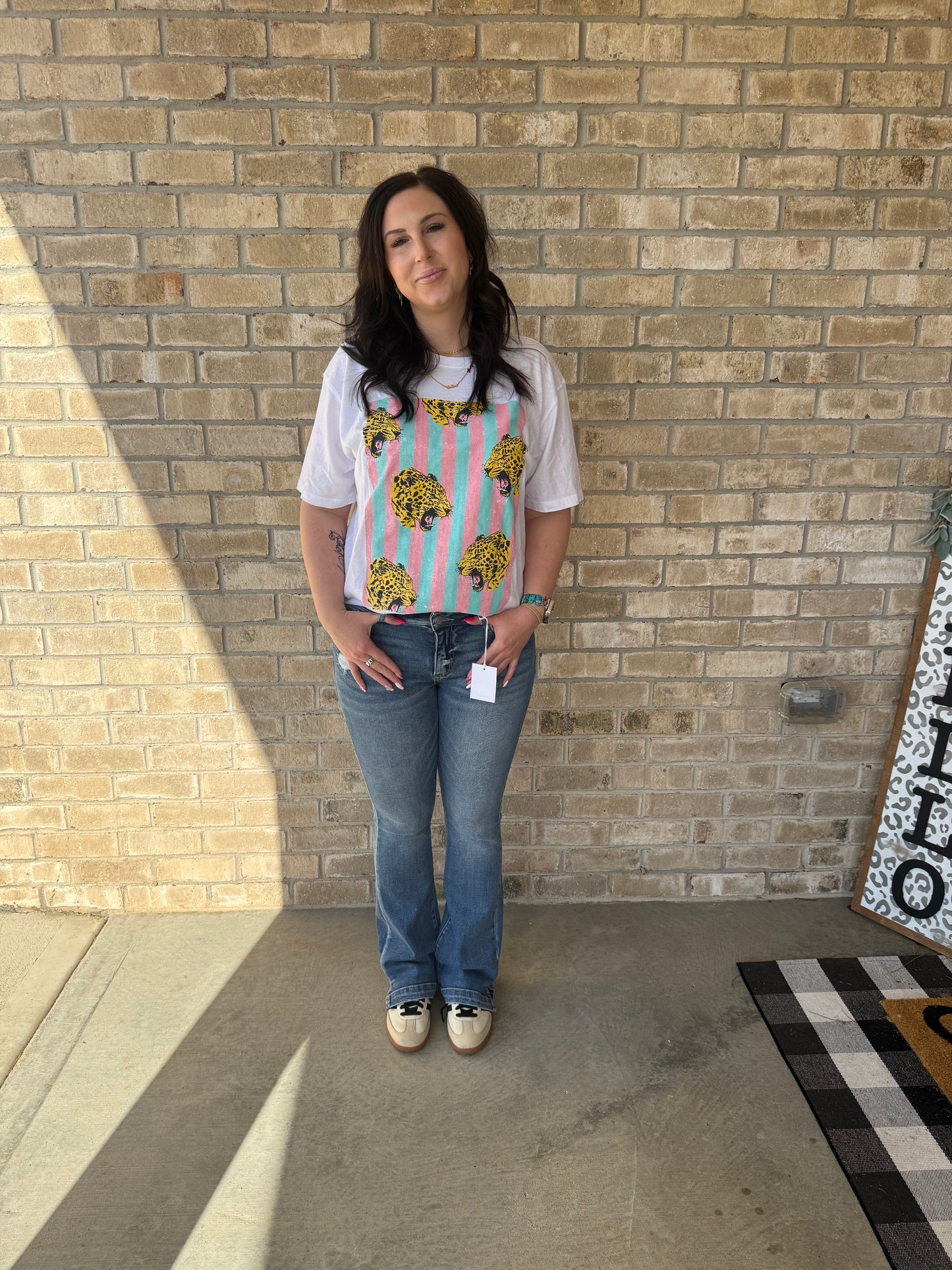 Leopard graphic tee