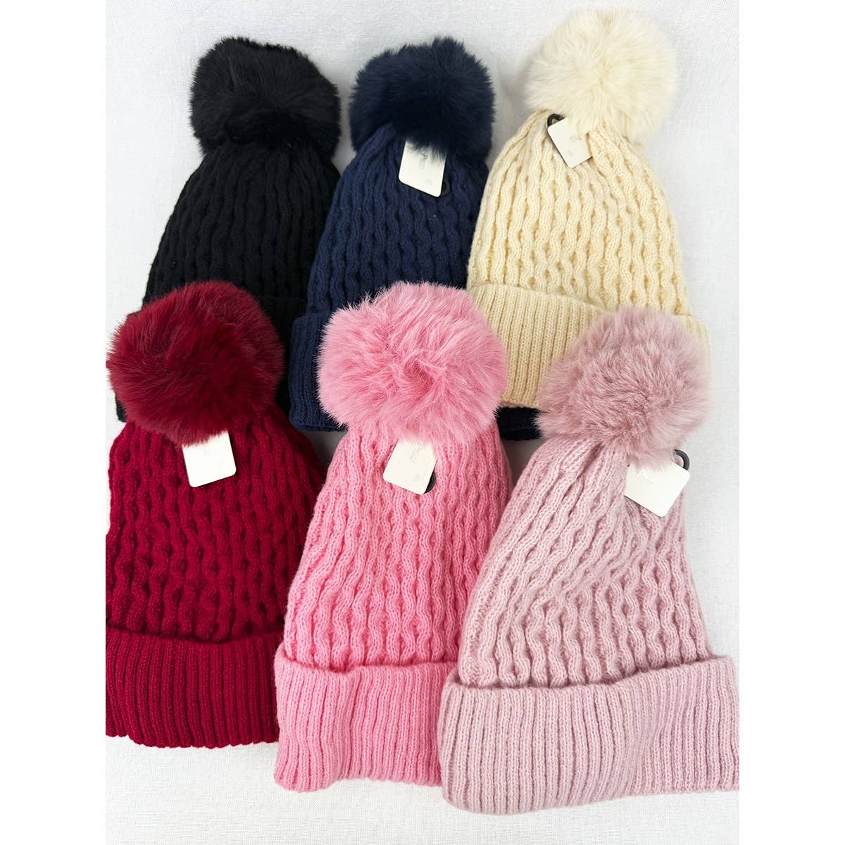 Double Layer Beanie with Pom Pom