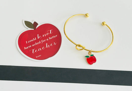 Teacher Appreciation Knot Bracelet & Stationery Tag Gift