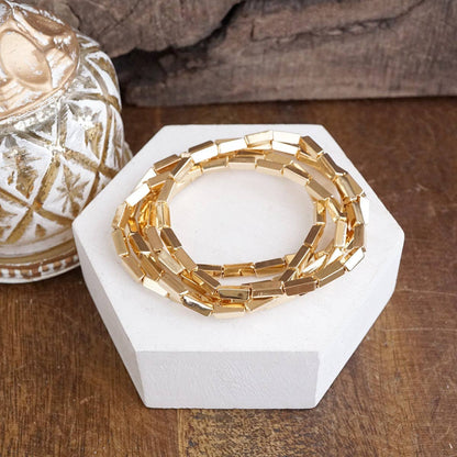 Light Gleam – Set of 5 Reflective Block Bead Bracelets