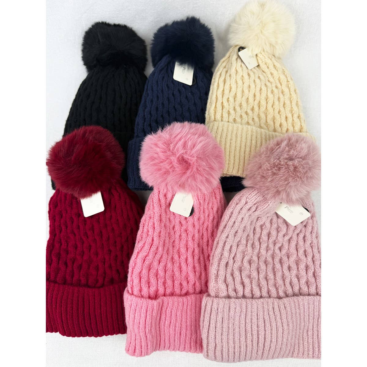 Double Layer Beanie with Pom Pom