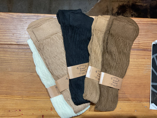 Neutral Scrunch Knit socks