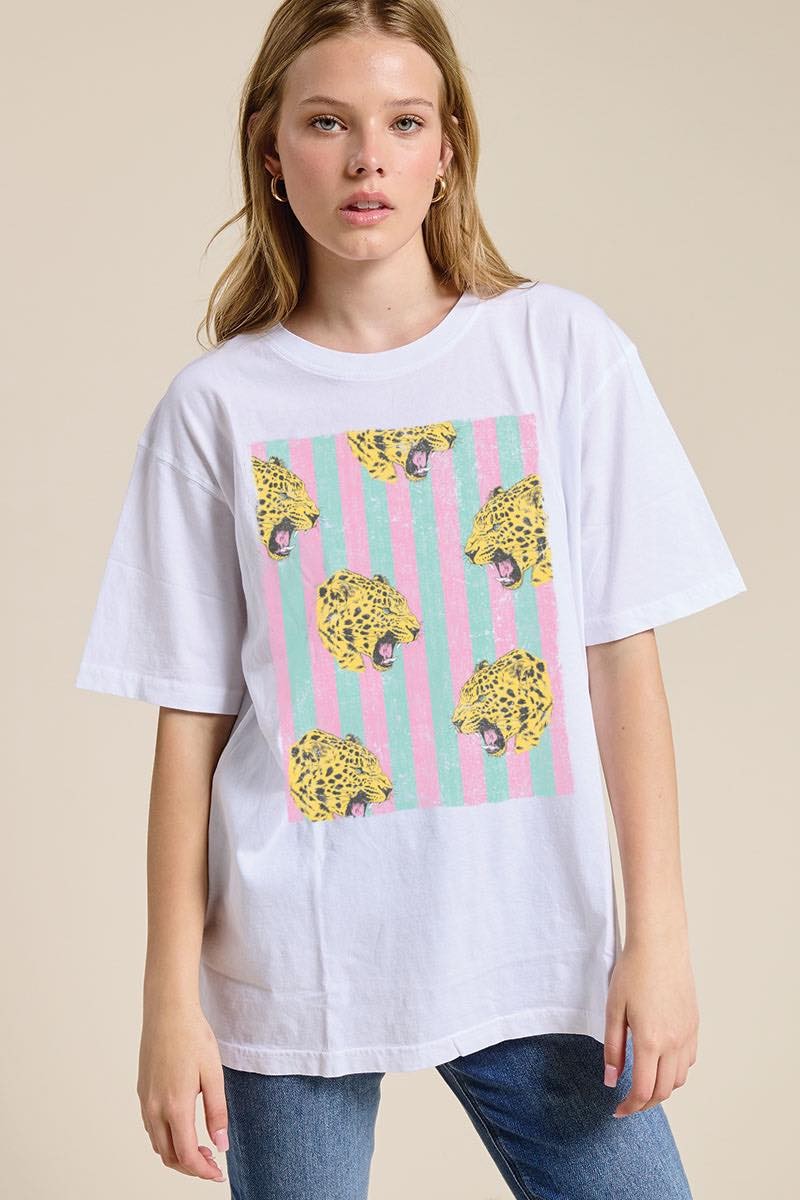 Leopard graphic tee