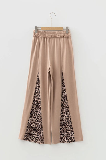 Leopard patchwork pants