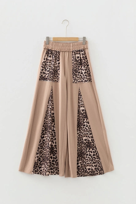 Leopard patchwork pants