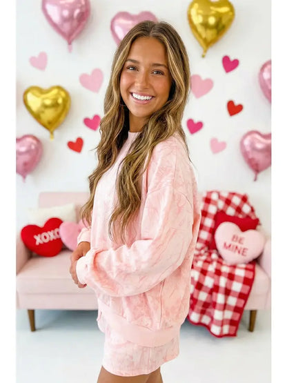 Mock neck pink camo set