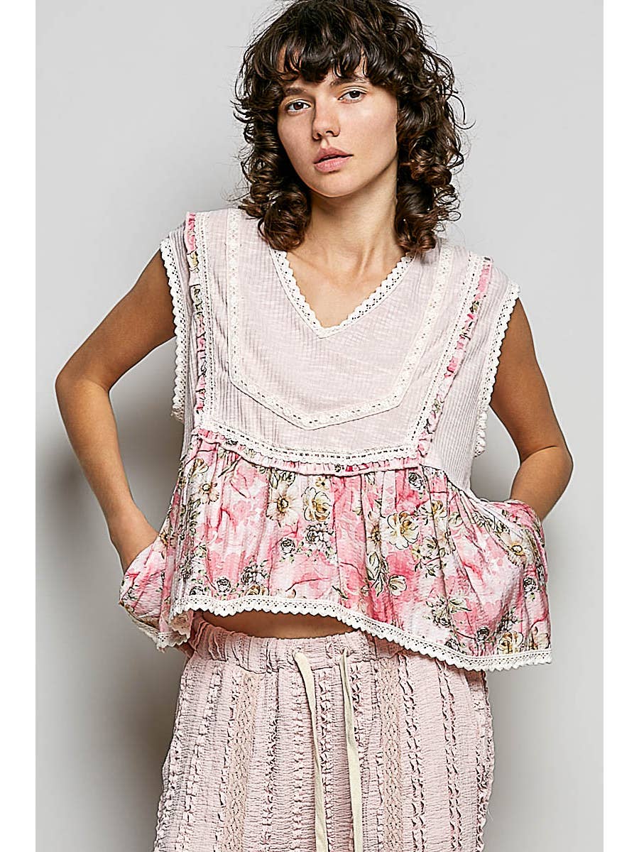 Floral Ruffle Top