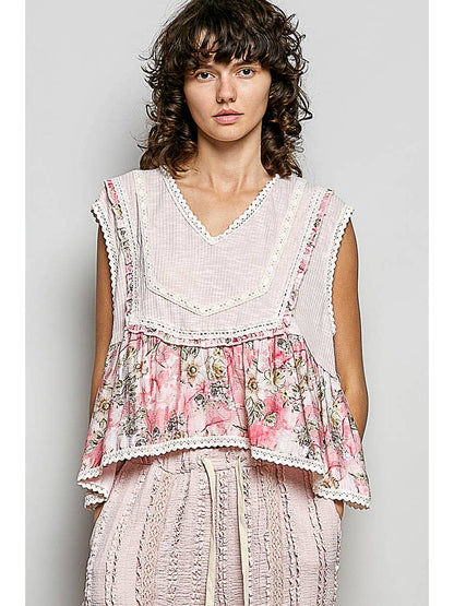 Floral Ruffle Top